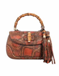 GUCCI Bamboo Exotic Leather Hand Bag
