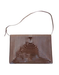 FENDI Vintage patent leather brown Clutch