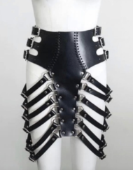 Zana Bayne Venus Black Leather Skirt