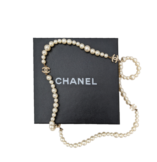 CHANEL Pearl Necklace Coco CC