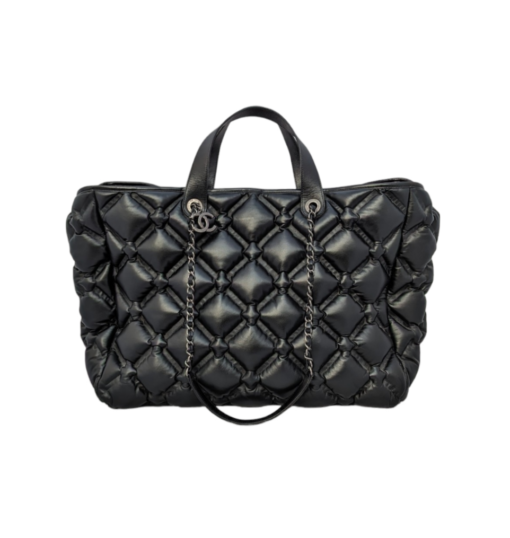 CHANEL Quilted Large Chesterfield Tote Black Bag