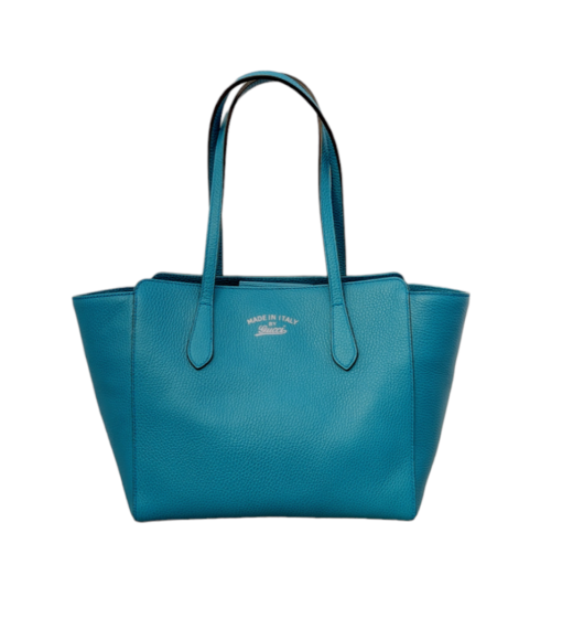 GUCCI Swing Turquoise Leather tote Bag