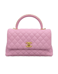 CHANEL Coco Handle Pink Leather Bag
